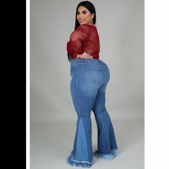 Two toned flare jeans Brand New - Picture 2 of 3